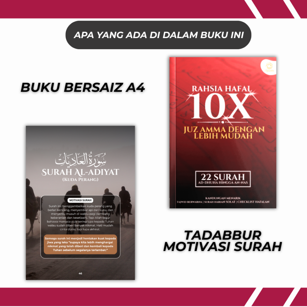 Buku bersaiz A4 dan tadabbur motivasi surah